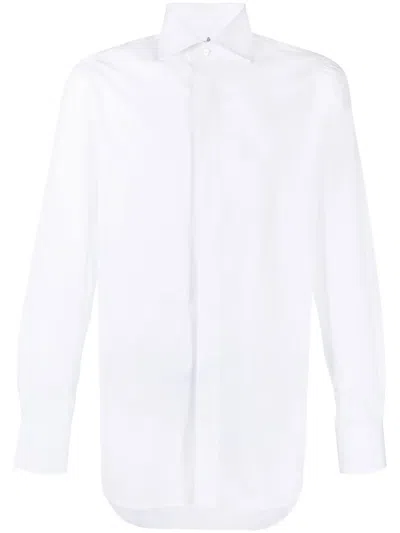 Finamore 1925 Napoli Long-sleeve Poplin Shirt In White