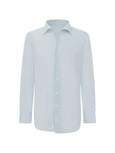 Finamore 1925 Napoli Long-sleeve Shirt In Blue