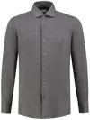Finamore 1925 Napoli Long-sleeved Cotton-blend Shirt In Grey