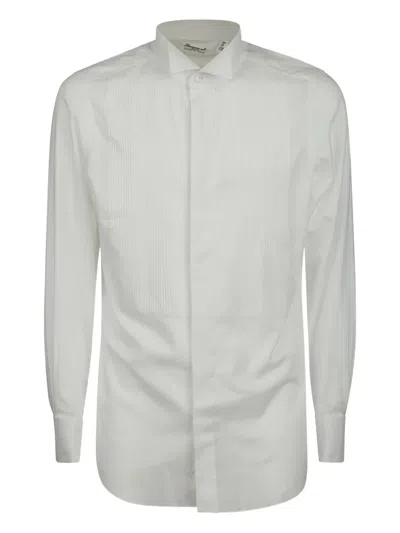 Finamore 1925 Napoli Long-sleeved Cotton Shirt In White