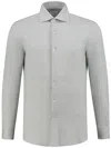 Finamore 1925 Napoli Long-sleeved Mélange Shirt In Grau