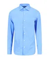 Finamore 1925 Napoli Cotton And Linen Blend Shirt In Blue
