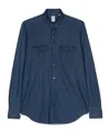 Finamore 1925 Napoli Press-stud Chambray Shirt In Blue