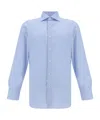 Finamore 1925 Napoli Spread-collar Cotton Shirt In Blue