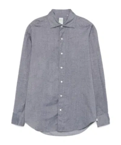Finamore 1925 Napoli Long-sleeved Shirt In Gray