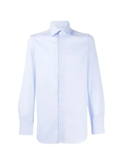 Finamore 1925 Napoli Long-sleeve Shirt In Blue