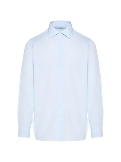 Finamore 1925 Napoli Long-sleeve Shirt In Blue