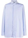 Finamore 1925 Napoli Button-cuffed Cotton Shirt In Blue