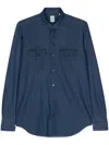 Finamore 1925 Napoli Press-stud Chambray Shirt In Denim