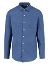 Finamore 1925 Napoli Micro-check Long-sleeve Shirt In Blue