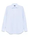 Finamore 1925 Napoli Micro-pattern Shirt In Blue