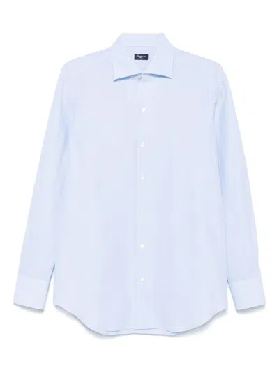 Finamore 1925 Napoli Micro-pattern Shirt In Blue