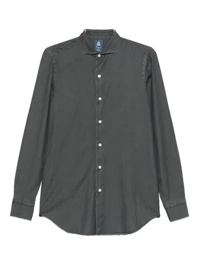 Finamore 1925 Napoli Milano Cotton Shirt In Gray
