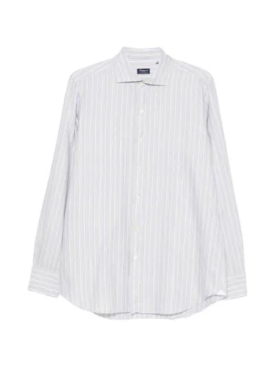 Finamore 1925 Napoli Milano Striped Shirt In Blue