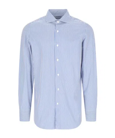 Finamore 1925 Napoli Milano-zante Shirt In Blue