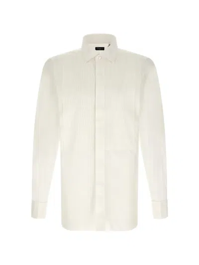 Finamore 1925 Napoli Napoli Classic Tuxedo Plastron Shirt In White