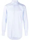 Finamore 1925 Napoli Spread-collar Cotton Shirt In Blue