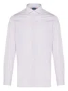 Finamore 1925 Napoli Pinstripe Long-sleeve Shirt In Pink