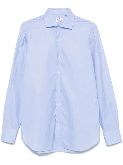 Finamore 1925 Napoli Plaid Check-pattern Shirt In Blue