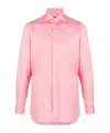 Finamore 1925 Napoli Linen Blend Regular Fit Shirt In Pink