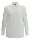 Finamore 1925 Napoli Pleated Tuxedo Shirt In White