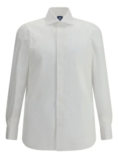 Finamore 1925 Napoli Pleated Tuxedo Shirt In White