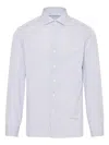 Finamore 1925 Napoli Poplin Shirt In Blue