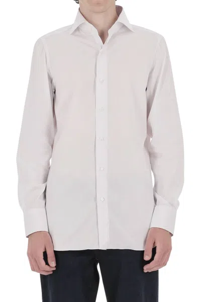 Finamore 1925 Napoli Poplin Stretch Cotton Shirt In White