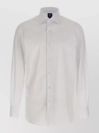 Finamore 1925 Napoli Shirt Button Down Collar Cuffs In White