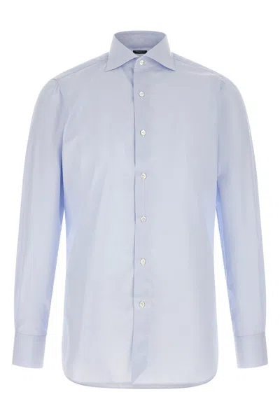 Finamore 1925 Cotton Napoli Shirt In Blue