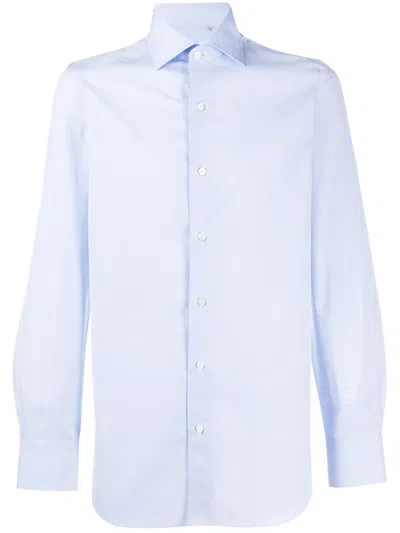 Finamore 1925 Napoli Slim-fit Dress Shirt In Blue