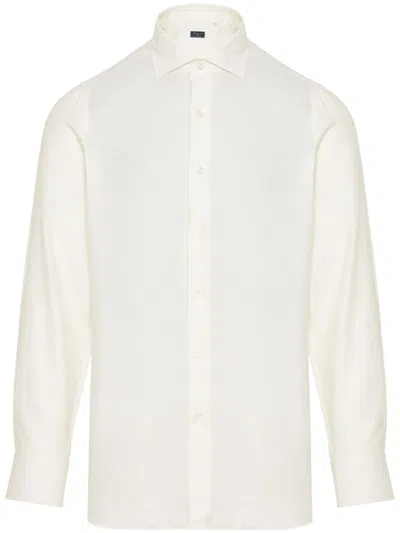 Finamore 1925 Napoli Spread Collar Shirt In White