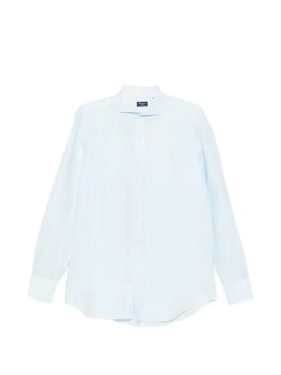 Finamore 1925 Napoli Spread-collar Button-up Shirt In Blue