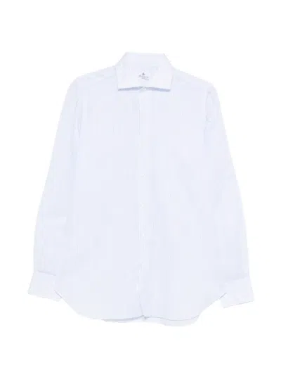 Finamore 1925 Napoli Spread-collar Shirt In Blue