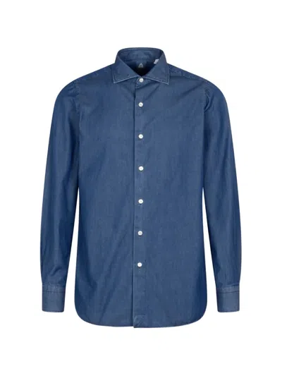 Finamore 1925 Napoli Spread-collar Shirt In Blue