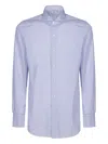Finamore 1925 Napoli Striped Cotton Shirt In Blue