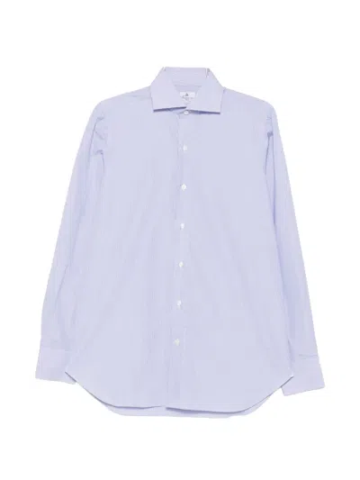 Finamore 1925 Napoli Striped Long-sleeve Shirt In Blue