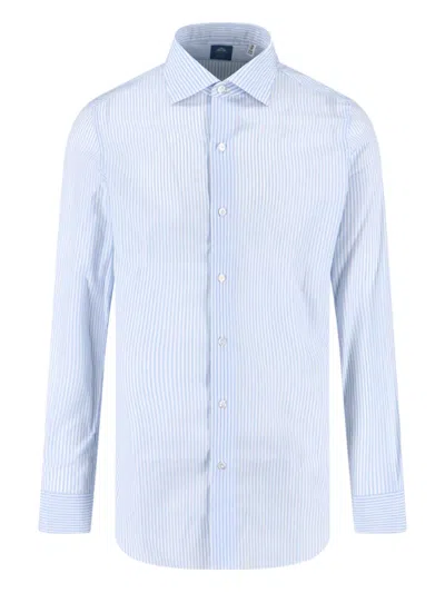 Finamore 1925 Napoli Striped-pattern Shirt In Blue