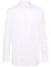 Finamore 1925 Napoli Striped Poplin Cotton Shirt In Pink