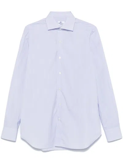 Finamore 1925 Napoli Striped Shirt In Blue