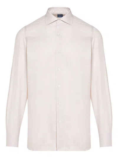 Finamore 1925 Napoli Gestreiftes Hemd In Neutral