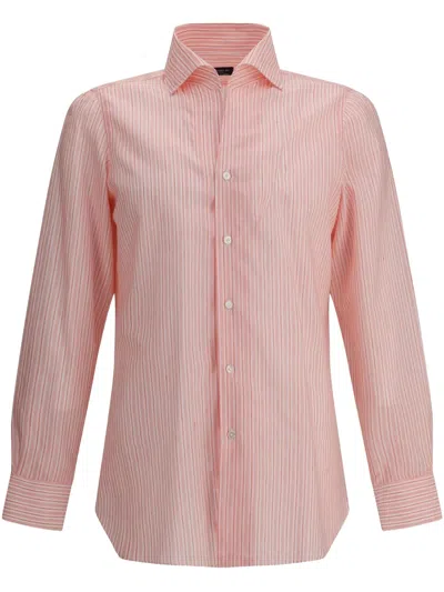 Finamore 1925 Napoli Striped Shirt In Nude