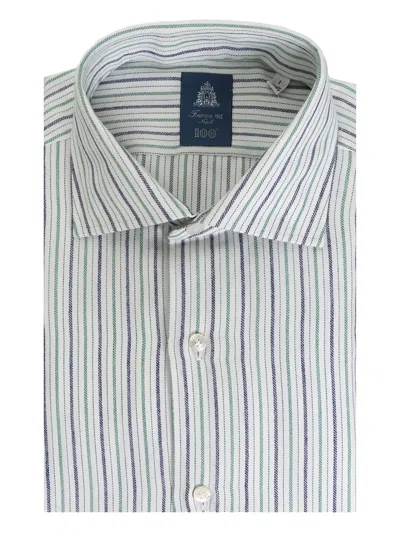 Finamore 1925 Napoli Striped Shirt In White