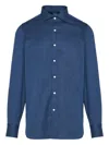 Finamore 1925 Napoli Textured Shirt In Blue