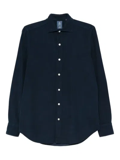 Finamore 1925 Napoli Tokyo Long-sleeve Cotton Shirt In Blue
