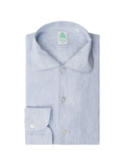 Finamore 1925 Napoli Tokyo Striped Shirt In Blue
