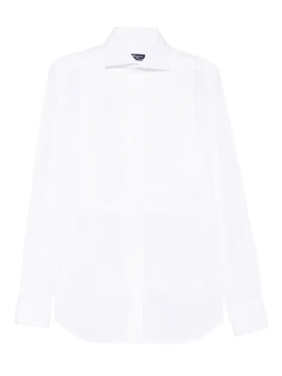 Finamore 1925 Napoli Tuxedo Pleated Shirt In White