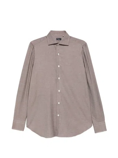 Finamore 1925 Napoli Twill-weave Button-down Shirt In Multi