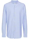 Finamore 1925 Napoli Vertical-striped Shirt In Blue