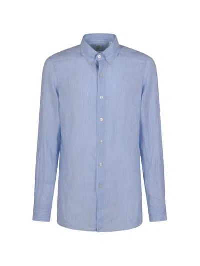 Finamore 1925 Napoli Vertical-stripe Button-down Shirt In Blue